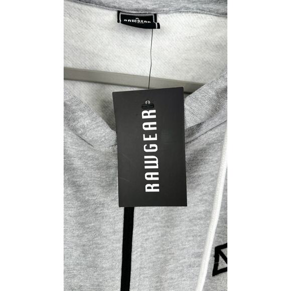 RawGear Full Zip Hoodie Pullover Mens Size Large Grey Black New Athletic BM534 - Picture 4 of 8